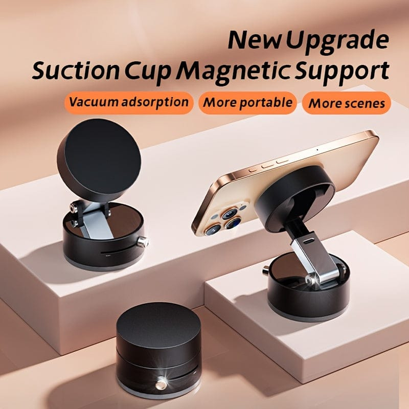 Vacuum Magnetic Phone Holder, 360° Rotating Adjustable and Foldable Phone Holder