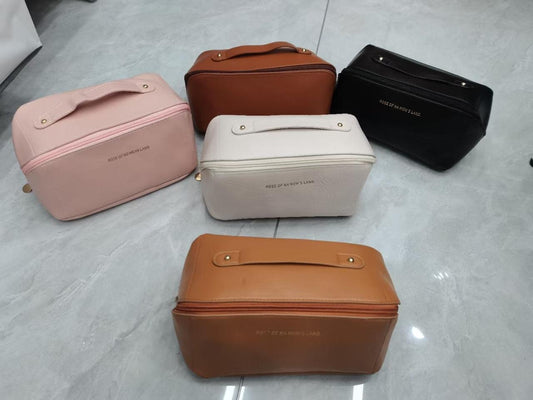 Multifunctional Portable Large Capacity Travel Cosmetic Bag with Handle Makeup Organizer Bag