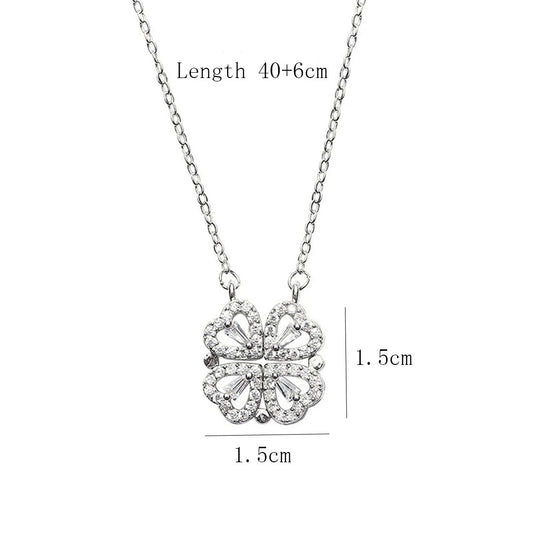 Magnetic Heart Clover Necklace